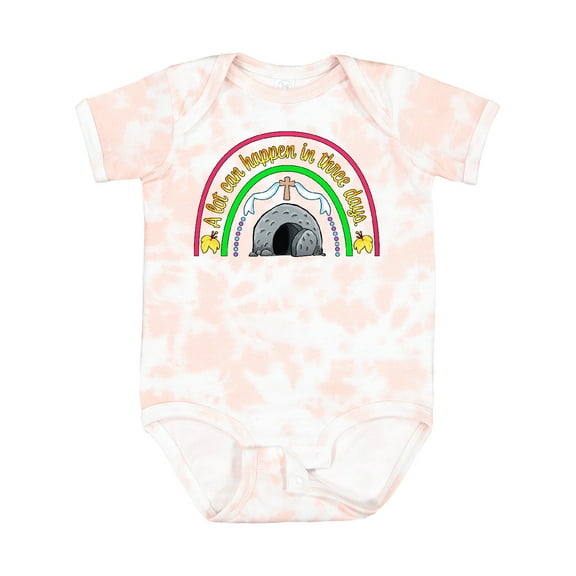 Inktastic A Lot Can Happen in Three Days Easter Rainbow Boys or Girls Baby Bodysuit