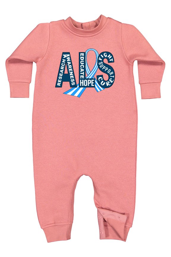 ALS Awareness Ribbon Baby Fleece Romper