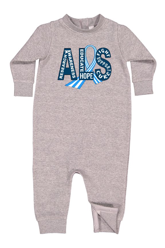 ALS Awareness Ribbon Baby Fleece Romper