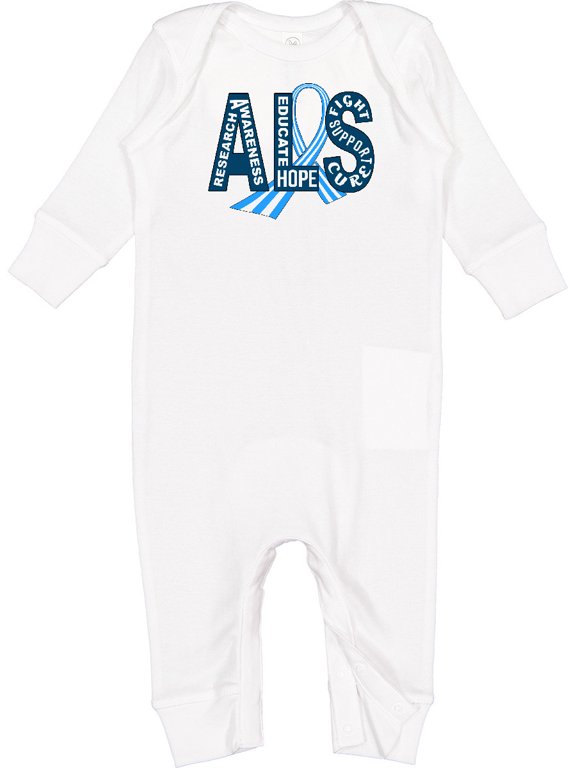ALS Awareness Ribbon Baby Romper Coveralls