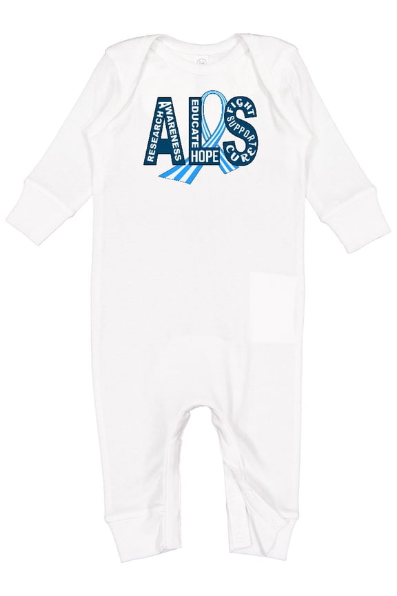 ALS Awareness Ribbon Baby Romper Coveralls