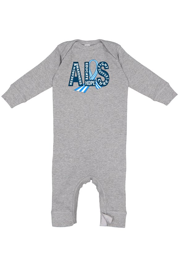 ALS Awareness Ribbon Baby Romper Coveralls