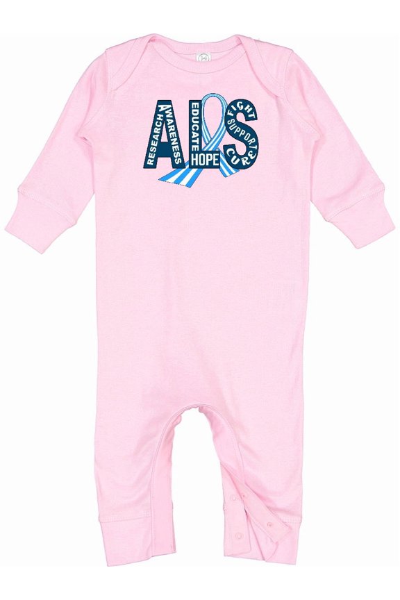 ALS Awareness Ribbon Baby Romper Coveralls