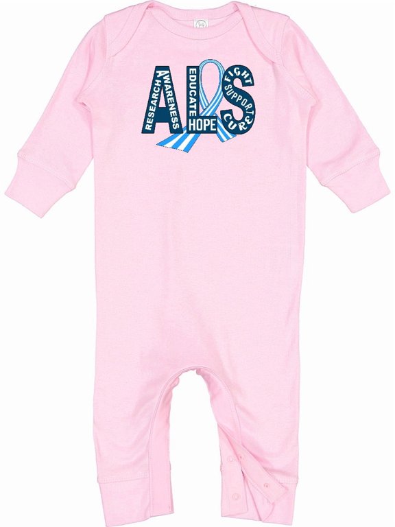ALS Awareness Ribbon Baby Romper Coveralls