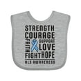 thumbnail image 1 of Inktastic ALS Awareness Strength Courage Support Boys or Girls Baby Bib, 1 of 4