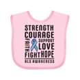 thumbnail image 1 of Inktastic ALS Awareness Strength Courage Support Boys or Girls Baby Bib, 1 of 4