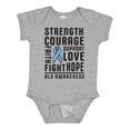 thumbnail image 1 of Inktastic ALS Awareness Strength Courage Support Boys or Girls Baby Bodysuit, 1 of 5