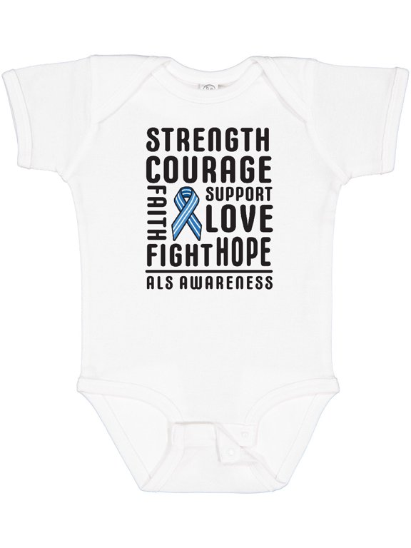 ALS Awareness Strength Courage Support Boys or Girls Baby Bodysuit