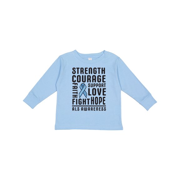 Inktastic ALS Awareness Strength Courage Support Boys or Girls Long Sleeve Toddler T-Shirt