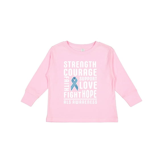 Inktastic ALS Awareness Strength Courage Support Boys or Girls Long Sleeve Toddler T-Shirt