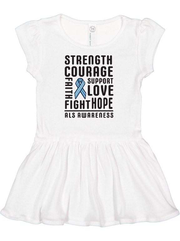 ALS Awareness Strength Courage Support Girls Baby Dress