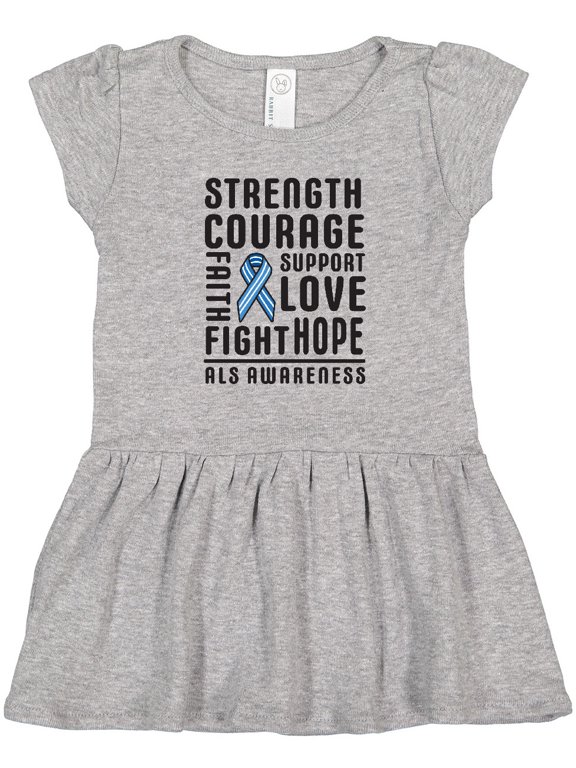ALS Awareness Strength Courage Support Girls Toddler Dress