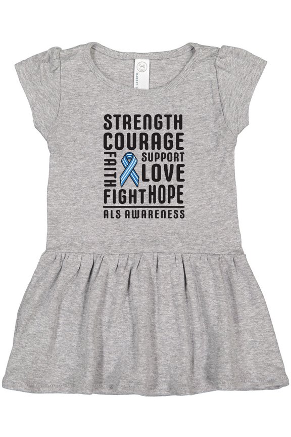 ALS Awareness Strength Courage Support Girls Toddler Dress