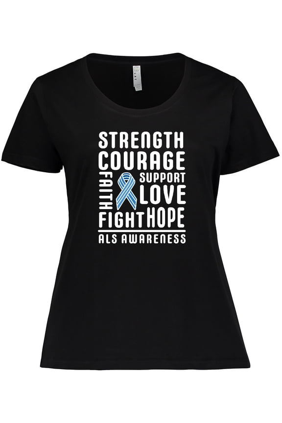 ALS Awareness Strength Courage Support Women's Plus Size T-Shirt
