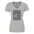 thumbnail image 1 of Inktastic ALS Awareness Strength Courage Support Women's V-Neck T-Shirt, 1 of 5