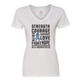 thumbnail image 1 of Inktastic ALS Awareness Strength Courage Support Women's V-Neck T-Shirt, 1 of 5