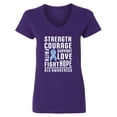thumbnail image 1 of Inktastic ALS Awareness Strength Courage Support Women's V-Neck T-Shirt, 1 of 5