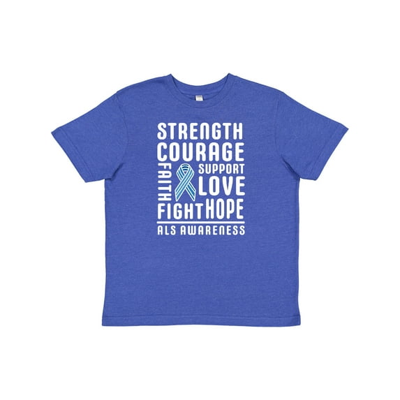 Inktastic ALS Awareness Strength Courage Support Youth T-Shirt