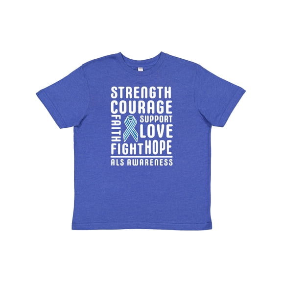 Inktastic ALS Awareness Strength Courage Support Youth T-Shirt