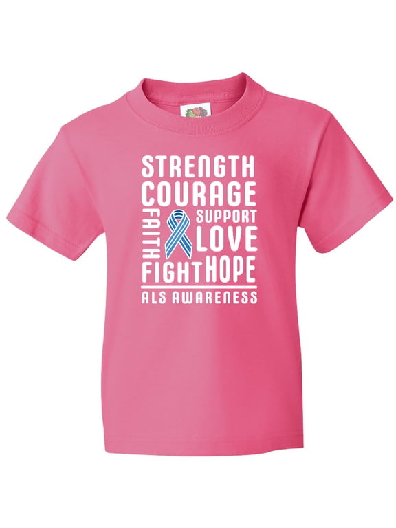 ALS Awareness Strength Courage Support Youth T-Shirt