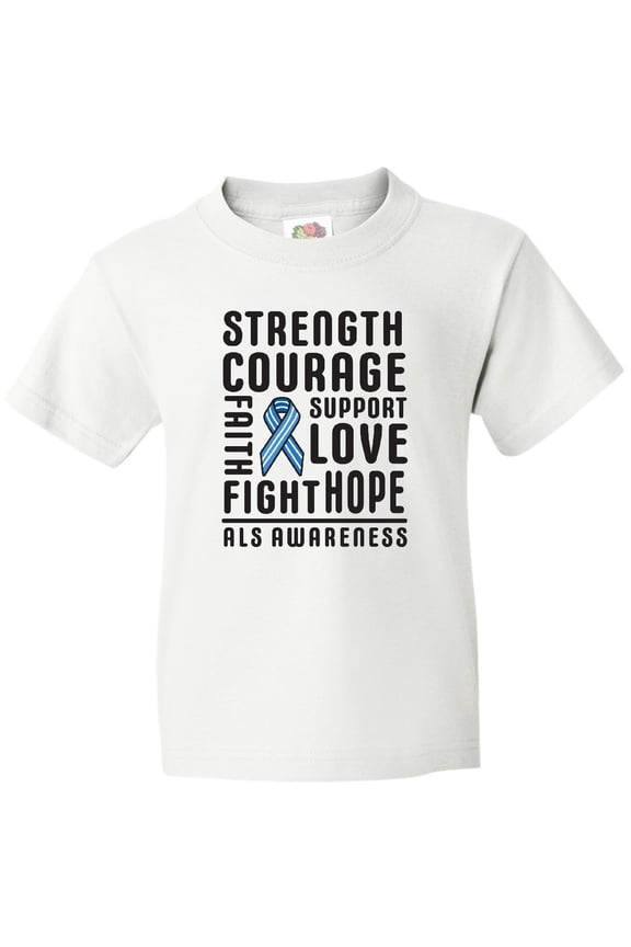 ALS Awareness Strength Courage Support Youth T-Shirt