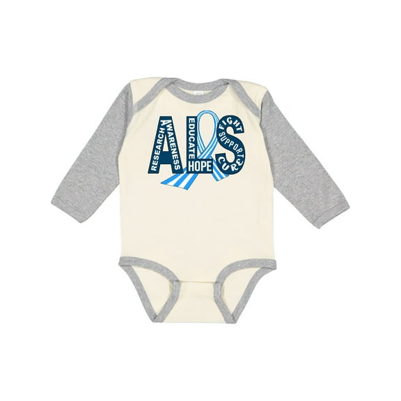 Inktastic ALS Awareness Ribbon Boys or Girls Long Sleeve Baby Bodysuit