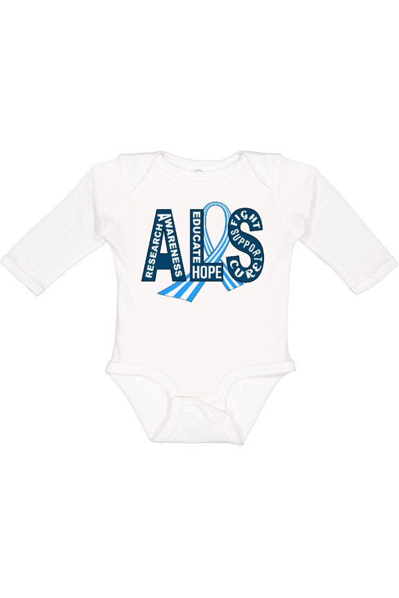 ALS Awareness Ribbon Boys or Girls Long Sleeve Baby Bodysuit