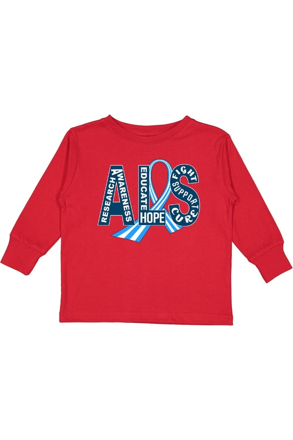 ALS Awareness ribbon Boys or Girls Long Sleeve Toddler T-Shirt