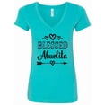 thumbnail image 1 of Inktastic Abuela Blessed Abuelita Women's V-Neck T-Shirt, 1 of 5
