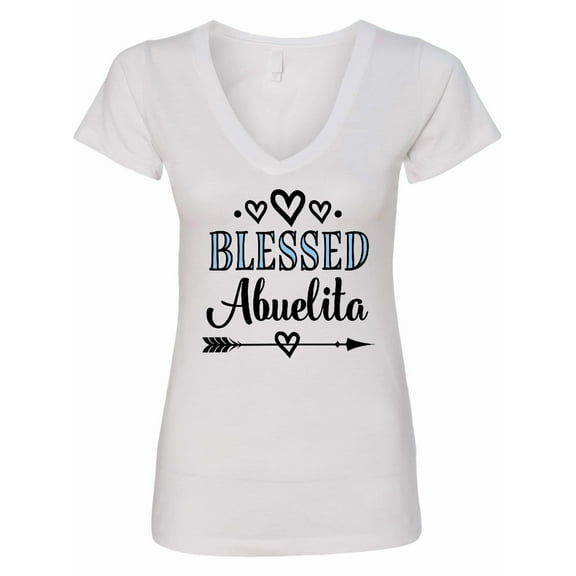 Inktastic Abuela Blessed Abuelita Women's V-Neck T-Shirt