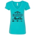 thumbnail image 1 of Inktastic Abuela Blessed Abuelita Women's V-Neck T-Shirt, 1 of 5