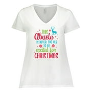 Inktastic Abuela is Never too Old to be Excited for Christmas Women's Plus Size V-Neck T-Shirt