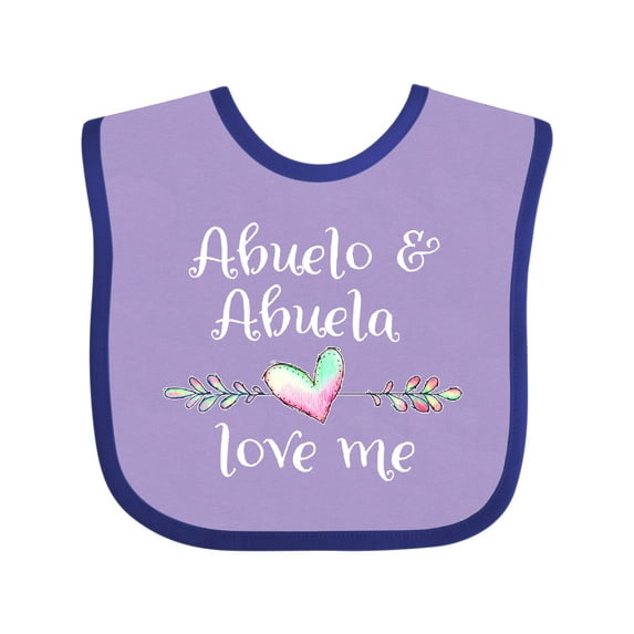Inktastic Abuelo and Abuela Love Me- Heart Grandchild Boys or Girls Baby Bib