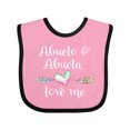 thumbnail image 1 of Inktastic Abuelo and Abuela Love Me- Heart Grandchild Boys or Girls Baby Bib, 1 of 4