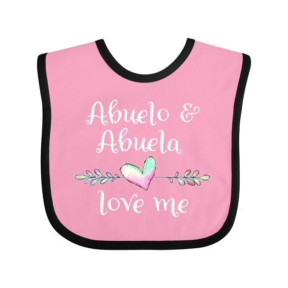 Inktastic Abuelo and Abuela Love Me- Heart Grandchild Boys or Girls Baby Bib