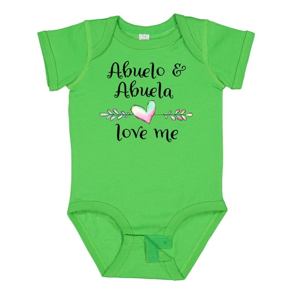 Inktastic Abuelo and Abuela Love Me Heart Grandchild Boys or Girls Baby Bodysuit