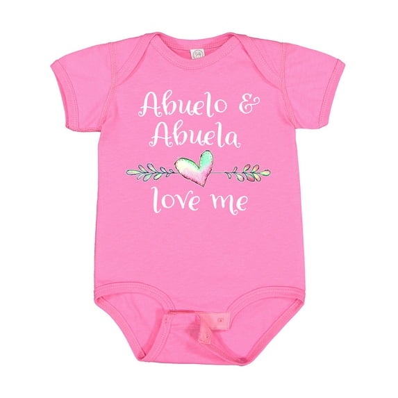 Inktastic Abuelo and Abuela Love Me- Heart Grandchild Boys or Girls Baby Bodysuit