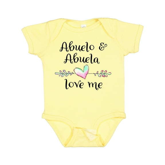 Inktastic Abuelo and Abuela Love Me Heart Grandchild Boys or Girls Baby Bodysuit