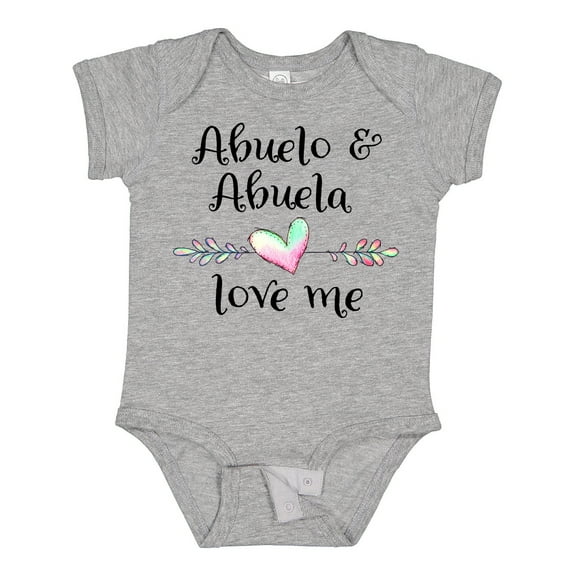 Inktastic Abuelo and Abuela Love Me Heart Grandchild Boys or Girls Baby Bodysuit