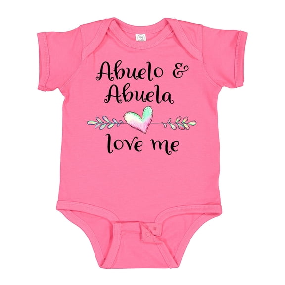 Inktastic Abuelo and Abuela Love Me Heart Grandchild Boys or Girls Baby Bodysuit