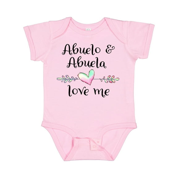 Inktastic Abuelo and Abuela Love Me Heart Grandchild Boys or Girls Baby Bodysuit
