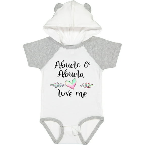 Inktastic Abuelo and Abuela Love Me Heart Grandchild Boys or Girls Baby Bodysuit