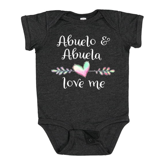 Inktastic Abuelo and Abuela Love Me- Heart Grandchild Boys or Girls Baby Bodysuit