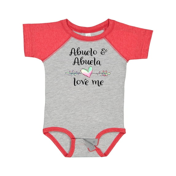 Inktastic Abuelo and Abuela Love Me Heart Grandchild Boys or Girls Baby Bodysuit
