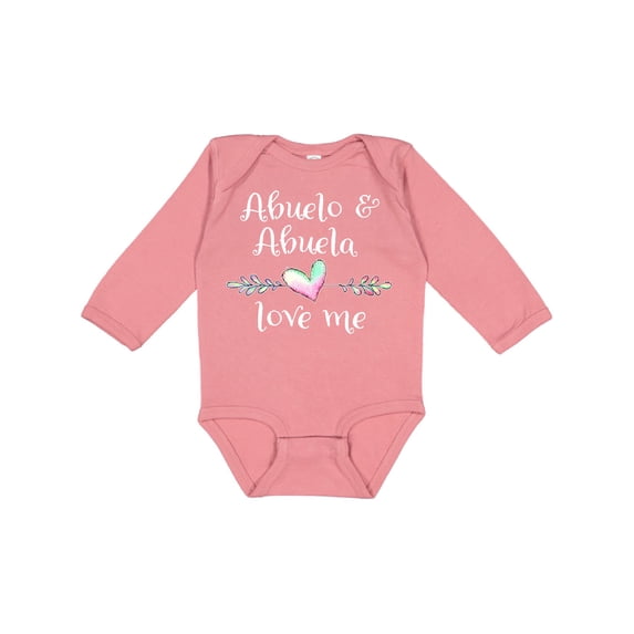 Inktastic Abuelo and Abuela Love Me- Heart Grandchild Boys or Girls Long Sleeve Baby Bodysuit