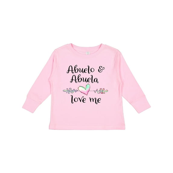 Inktastic Abuelo and Abuela Love Me- Heart Grandchild Boys or Girls Long Sleeve Toddler T-Shirt