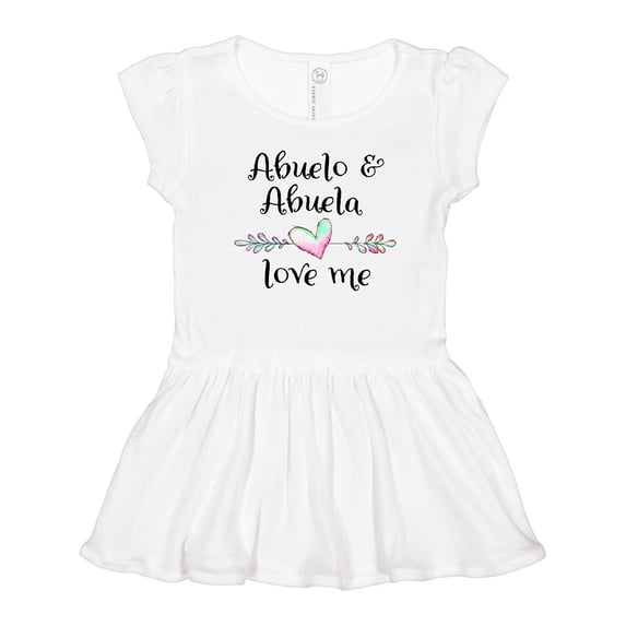 Inktastic Abuelo and Abuela Love Me- Heart Grandchild Girls Toddler Dress