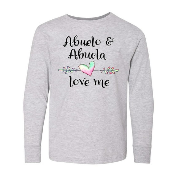 Inktastic Abuelo and Abuela Love Me- Heart Grandchild Long Sleeve Youth T-Shirt