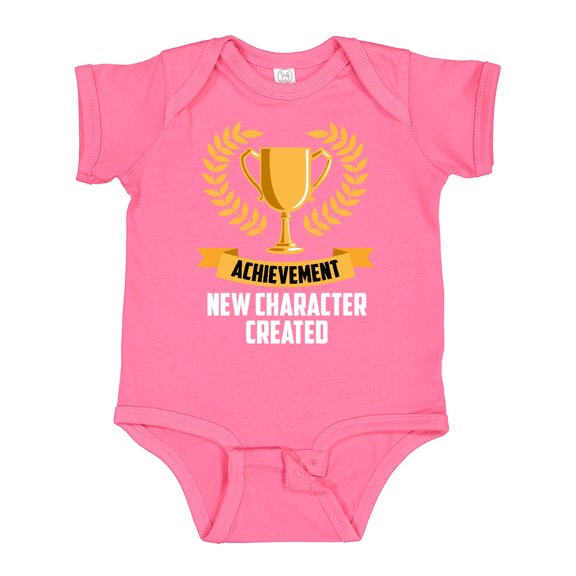 Inktastic Achievement Unlocked New Character Created White Text Boys or Girls Baby Bodysuit