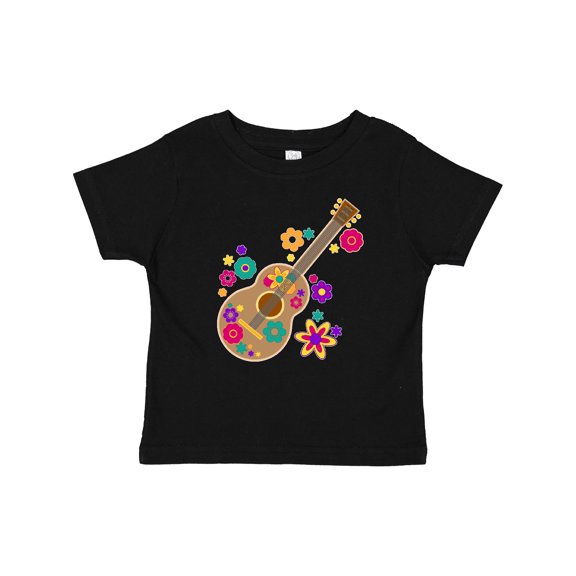 Inktastic Acoustic Guitar with Colorful Flowers Boys or Girls Baby T-Shirt